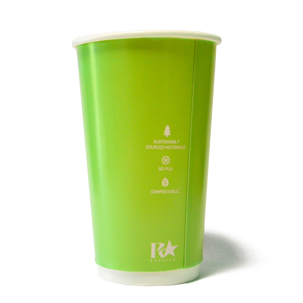 16oz (90mm) Double Wall Coffee Cup | Pastel Green
