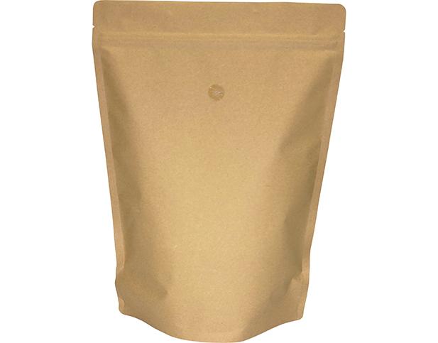 1kg Stand-up Coffee Pouch | Brown Kraft | PrimeVent | Rip Top & Resealable Zipper | Doyen Seal