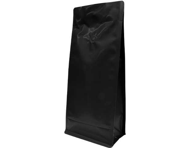 1kg Box Bottom Coffee Bag | Black Kraft | PrimeVent | Open Top
