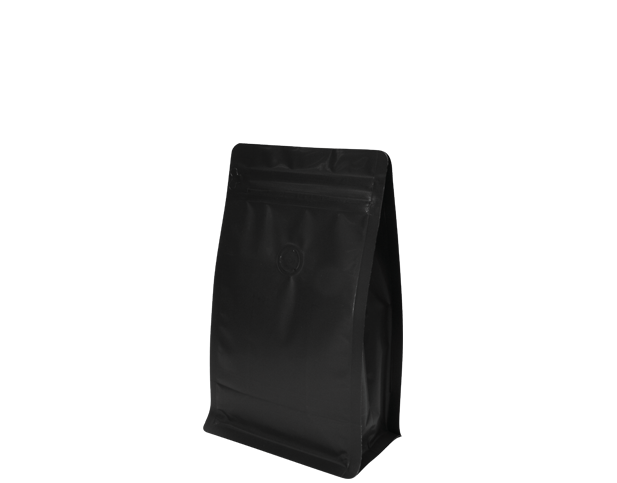 250g Box Bottom Coffee Bag | Matte black