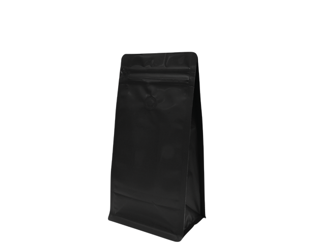 500g Box Bottom Coffee Bag | Matte black