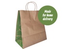 Delivery Bag Twist Handles 330x300+180mm Kraft & Green