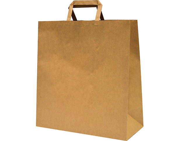 Large Takeaway Bag with Flat Handles | Brown