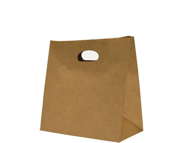 Medium Takeaway Bag with Die-Cut Handle | Brown