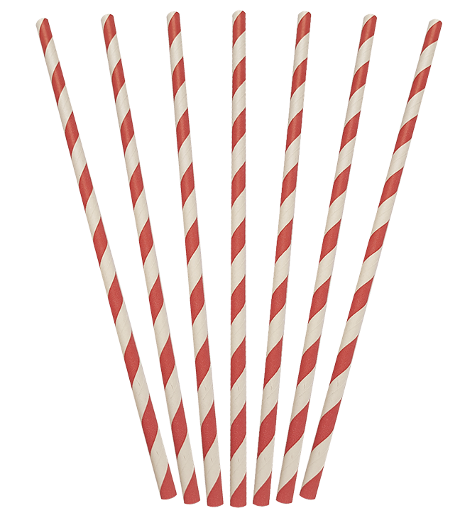 Regular Paper Straw | Red & White Striped