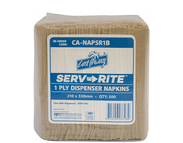 1 Ply Serv-Rite® Brown Dispenser Napkins