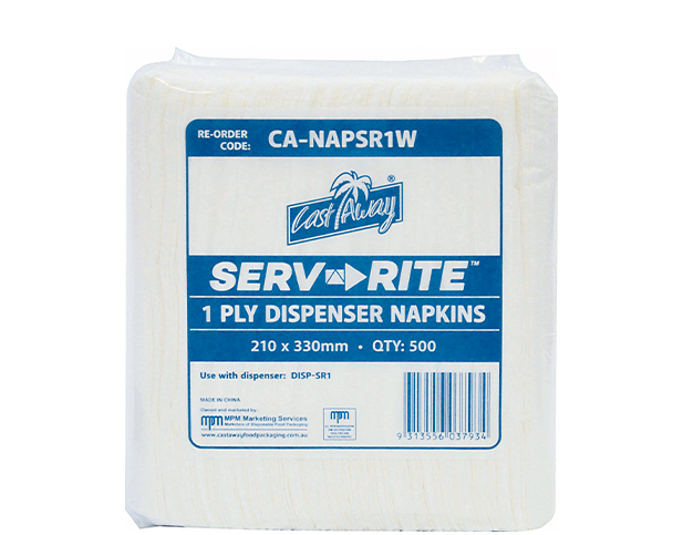 1 Ply Serv-Rite® White Dispenser Napkins