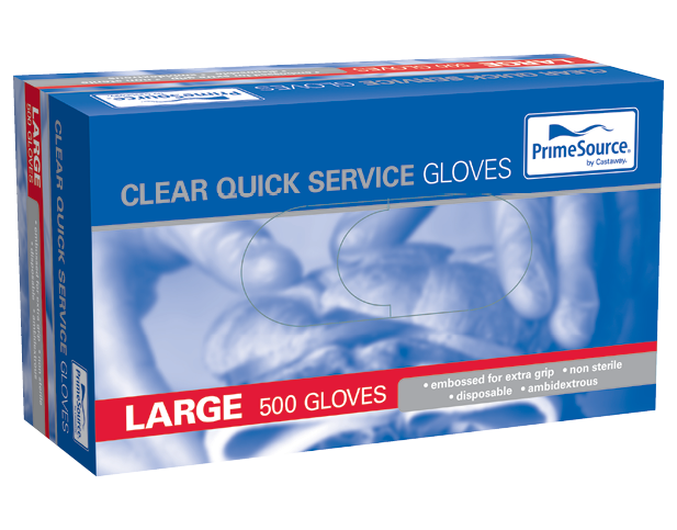 Quick Service Gloves Large Clear