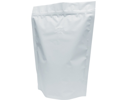 [RS-CBSU-1KG-P5-BV-WHT] 1kg Stand-up Coffee Pouch | White Kraft | PrimeVent | Rip Top & Resealable Zipper | Doyen Seal