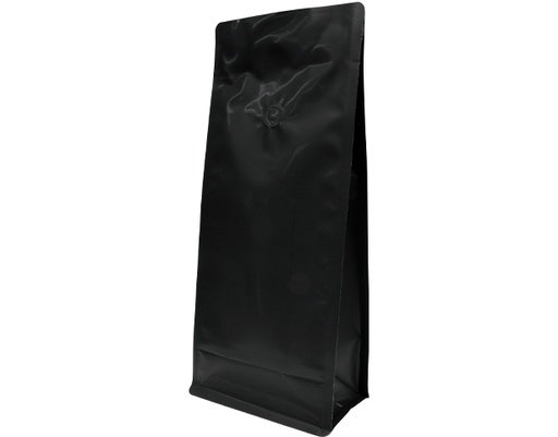 [RS-CBBO-1KG-P5-BV-BLK] 1kg Box Bottom Coffee Bag | Black Kraft | PrimeVent | Open Top