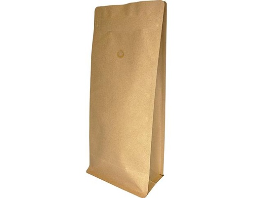 [RS-CBBZ-1KG-P5-BV-BRN] 1kg Box Bottom Coffee Bag | Brown Kraft | PrimeVent | Resealable Zipper
