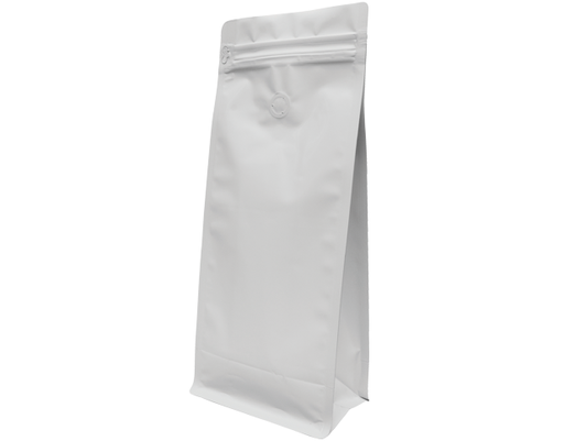 [CA-CBB1KG-WHT] 1kg Box Bottom Coffee Bag | Matte white