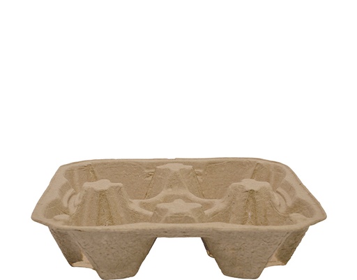 [CA-4CUP-EB] Enviroboard® 4 Cup Carry Tray | 8 - 24 oz cups