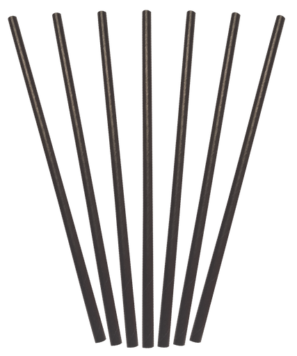 [CA-PSREGW-BLK] Regular Paper Straw - Individually wrapped | Black