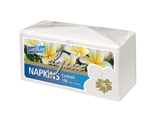 [CA-NAPECKT] Elegance® Cocktail Napkins | White