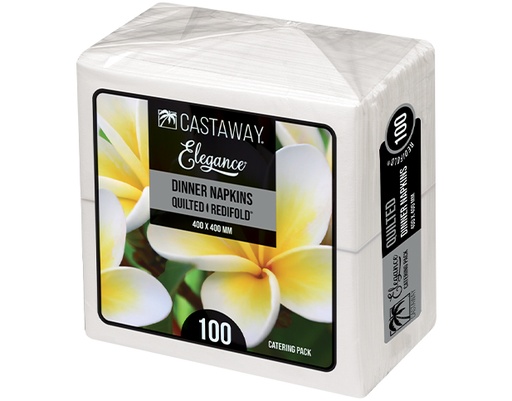 [CA-NEDRFCP] Elegance Dinner Napkins RediFold White 400x400mm