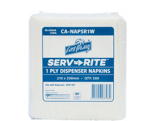[CA-NAPSR1W] 1 Ply Serv-Rite® White Dispenser Napkins