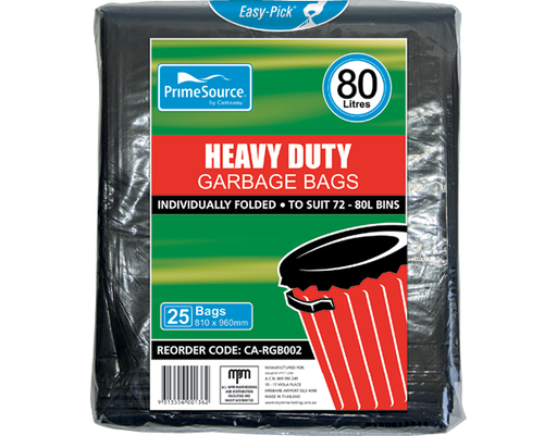 [CA-RGB002] Heavy Duty Garbage Bags 72-80L Black